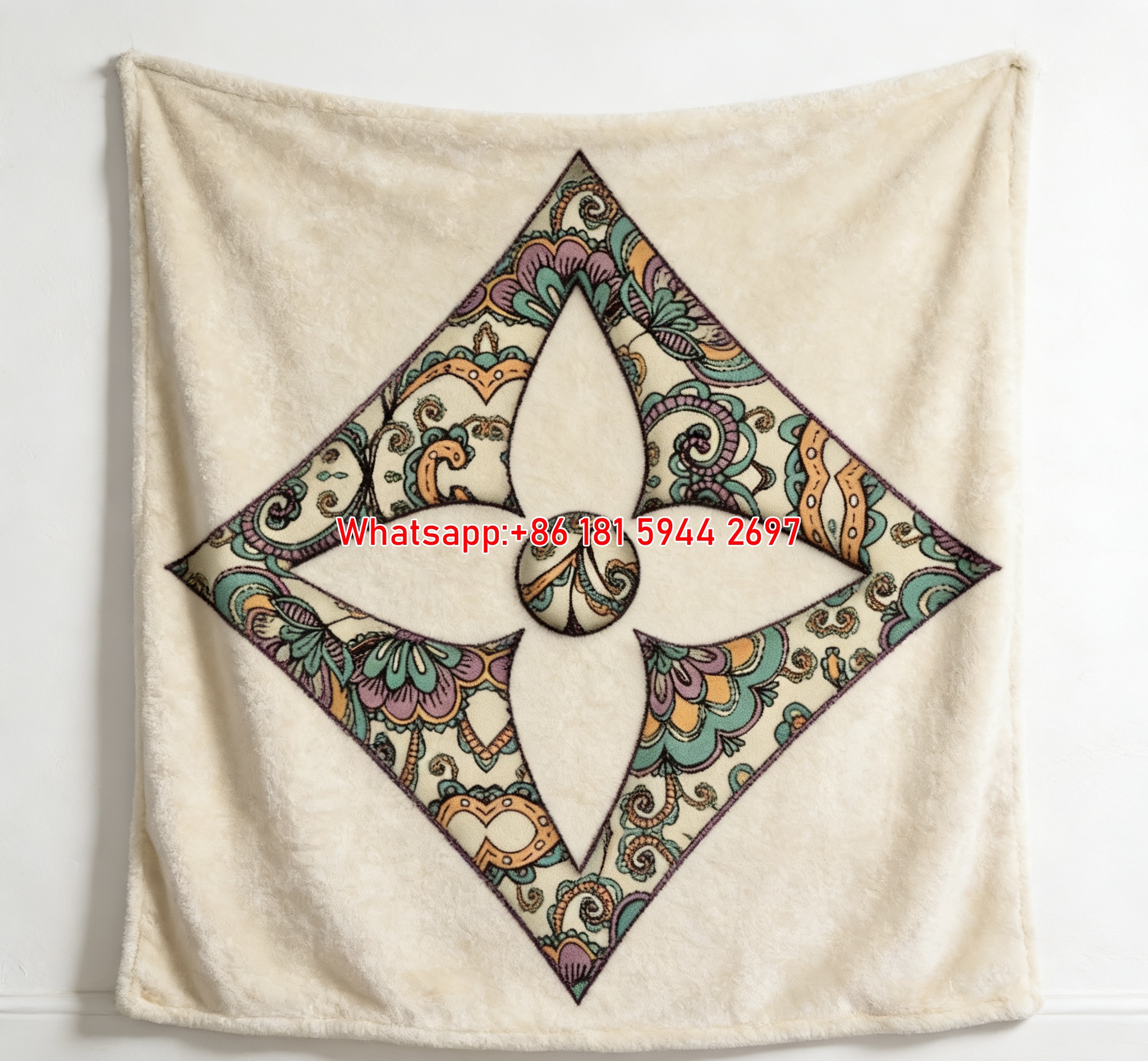 Ornate LV Diamond Shape Flannel Throw 246